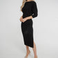 Alana Off Shoulder Midi Dress In Black - The Walk in Wardrobe