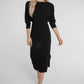 Alana Off Shoulder Midi Dress In Black - The Walk in Wardrobe