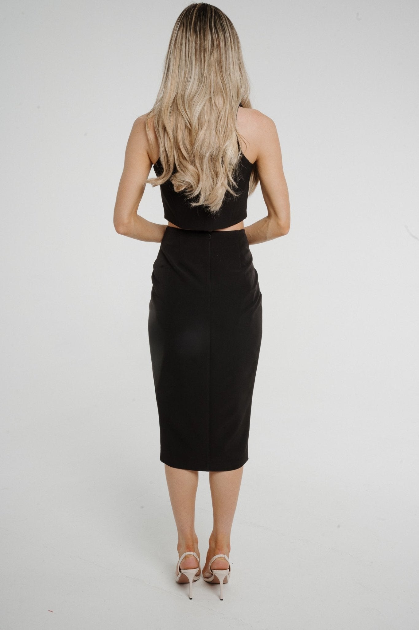 Alana Wrap Skirt In Black - The Walk in Wardrobe