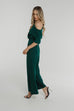 Alexandra Off The Shoulder Jumpsuit In Forest Green - The Walk in Wardrobe