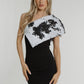 Alexandra One Shoulder Sequin Dress In Monochrome - The Walk in Wardrobe