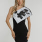 Alexandra One Shoulder Sequin Dress In Monochrome - The Walk in Wardrobe