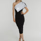 Alexandra One Shoulder Sequin Dress In Monochrome - The Walk in Wardrobe