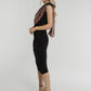 Alexandra Rose Gold Drape Dress In Black - The Walk in Wardrobe