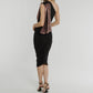Alexandra Rose Gold Drape Dress In Black - The Walk in Wardrobe