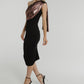 Alexandra Rose Gold Drape Dress In Black - The Walk in Wardrobe