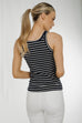 Ally Stripe Vest Top In Black & White - The Walk in Wardrobe