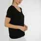 Ally V-Neck T-Shirt In Black - The Walk in Wardrobe