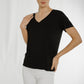 Ally V-Neck T-Shirt In Black - The Walk in Wardrobe