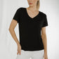 Ally V-Neck T-Shirt In Black - The Walk in Wardrobe