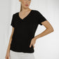 Ally V-Neck T-Shirt In Black - The Walk in Wardrobe