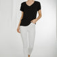 Ally V-Neck T-Shirt In Black - The Walk in Wardrobe