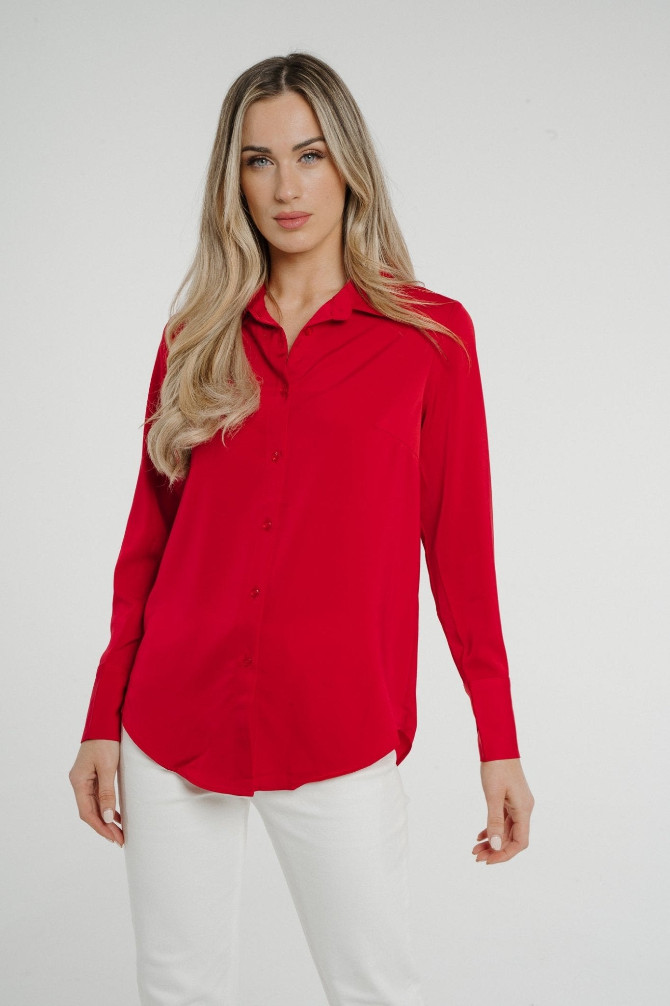 Arabella Long Sleeve Shirt In Red - The Walk in Wardrobe