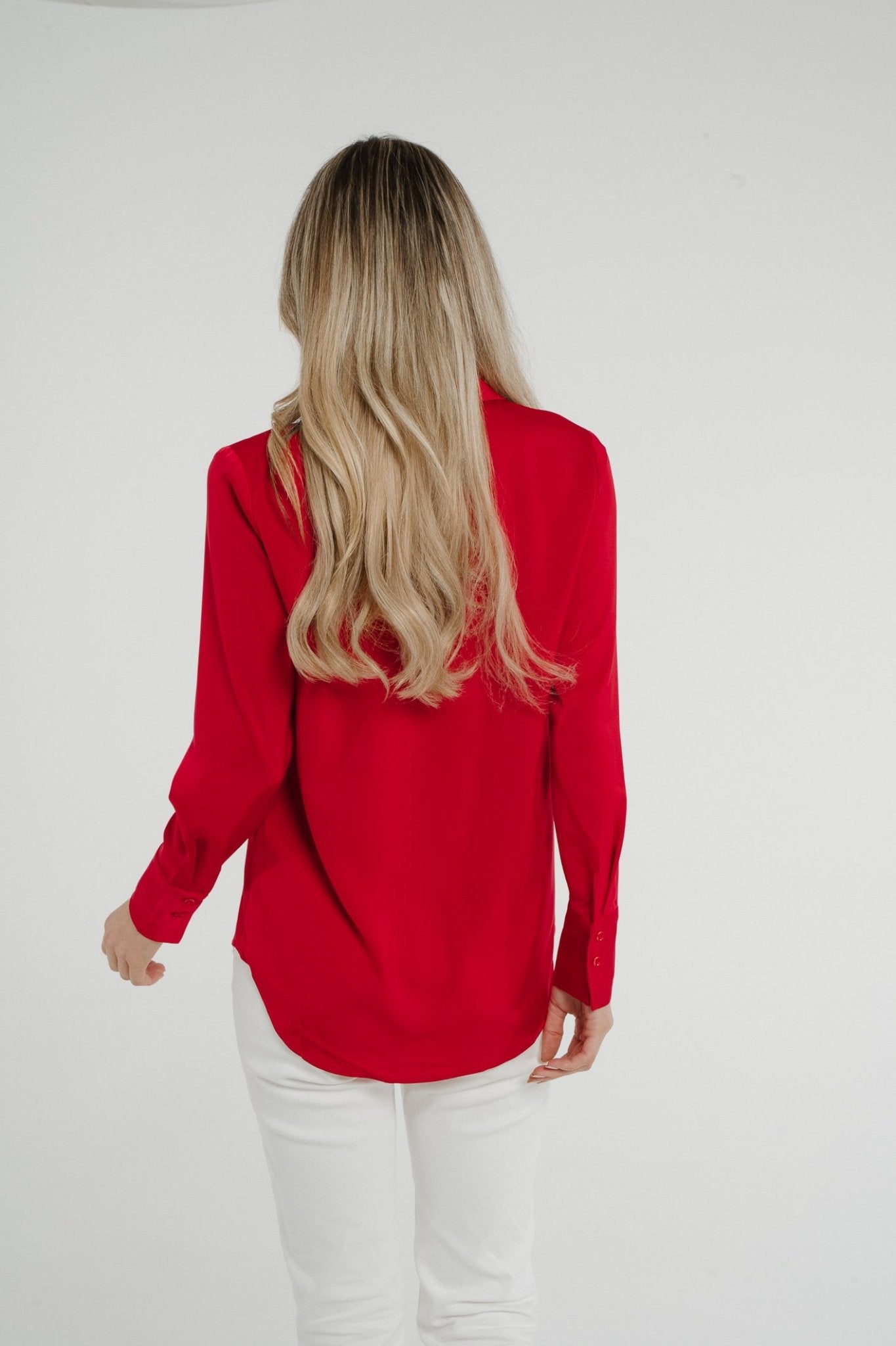 Arabella Long Sleeve Shirt In Red - The Walk in Wardrobe