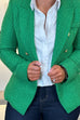 Arabella Tweed Blazer In Green - The Walk in Wardrobe