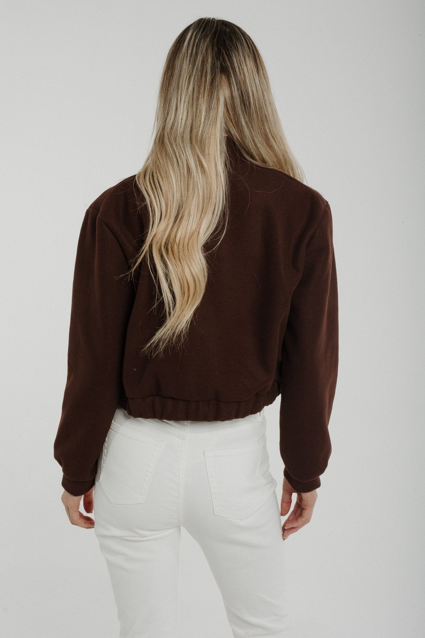 Aria Cropped Jacket In Chocolate - The Walk in Wardrobe