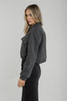 Aria Cropped Jacket In Dark Grey - The Walk in Wardrobe