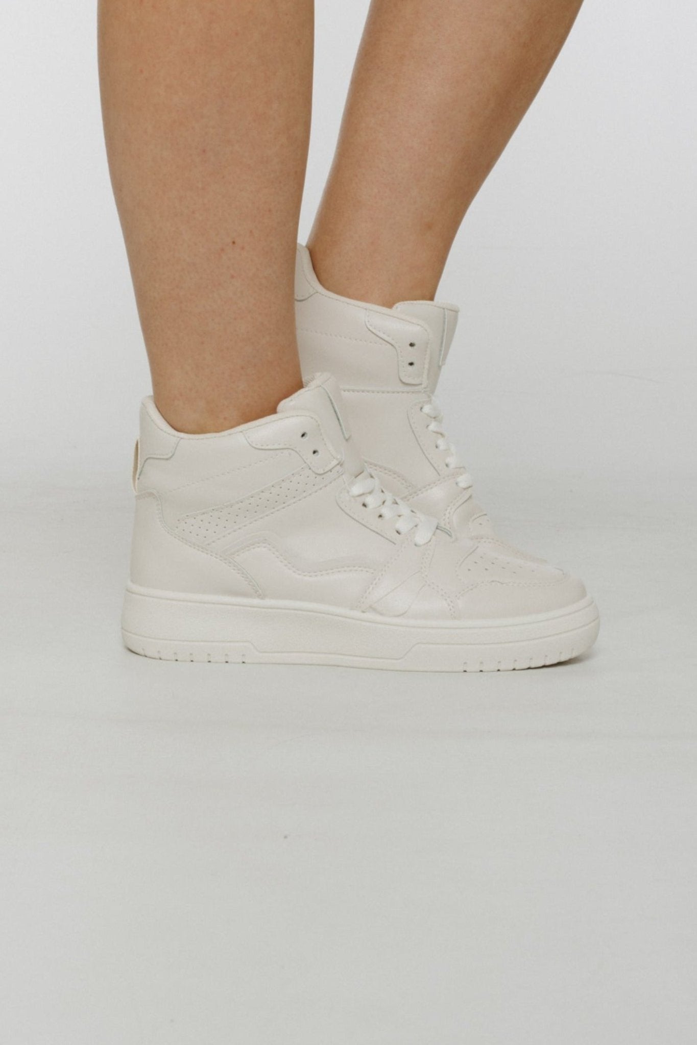 Ashleigh High Tops In Cream - The Walk in Wardrobe