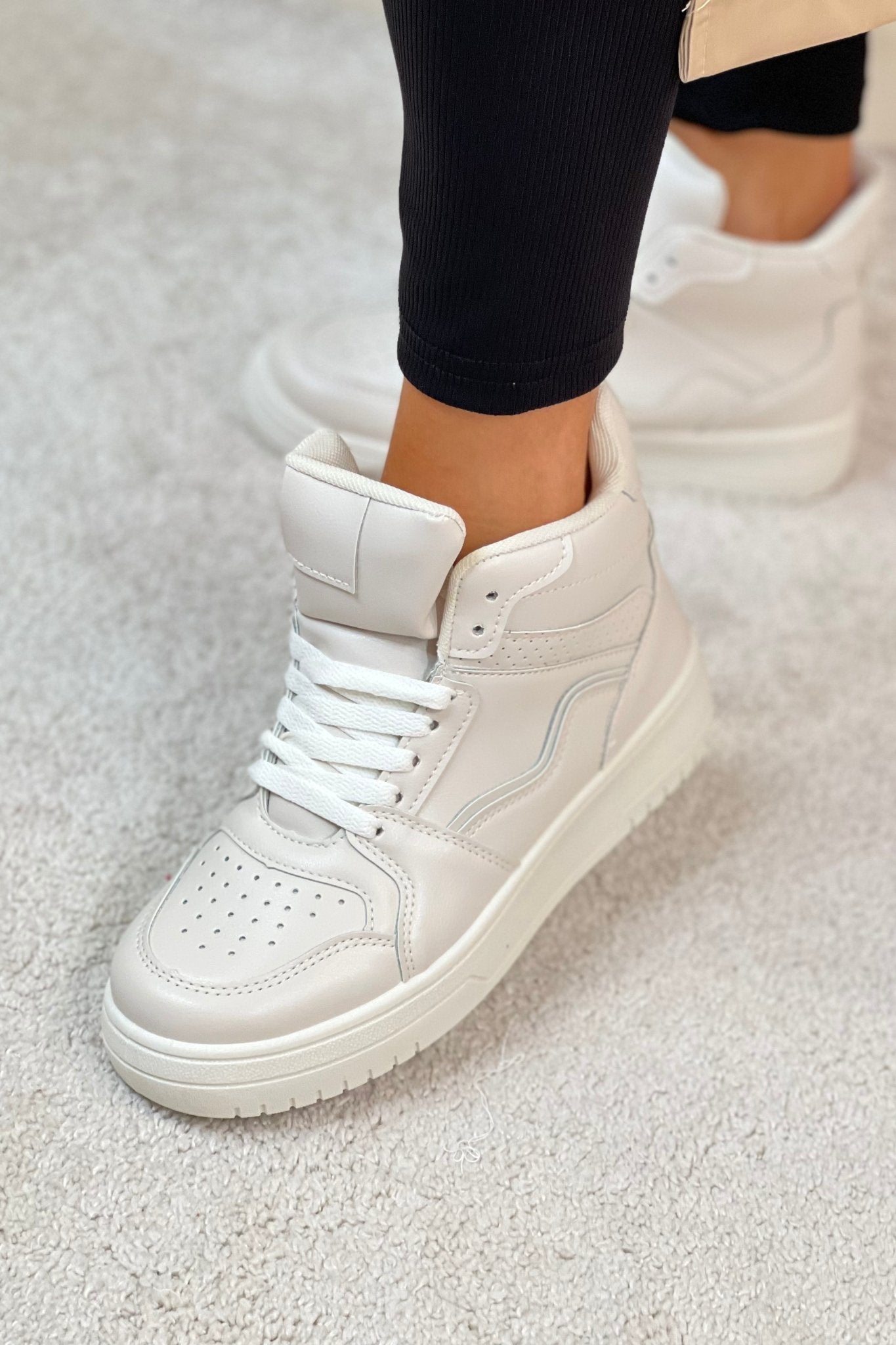 Ashleigh High Tops In Cream - The Walk in Wardrobe