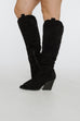 Ashleigh Knee High Western Boot In Black - The Walk in Wardrobe