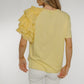 Becca Frill Shoulder T-shirt In Yellow - The Walk in Wardrobe