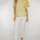Becca Frill Shoulder T-shirt In Yellow - The Walk in Wardrobe