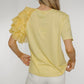 Becca Frill Shoulder T-shirt In Yellow - The Walk in Wardrobe