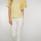 Becca Frill Shoulder T-shirt In Yellow - The Walk in Wardrobe