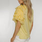 Becca Frill Shoulder T-shirt In Yellow - The Walk in Wardrobe