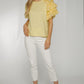 Becca Frill Shoulder T-shirt In Yellow - The Walk in Wardrobe