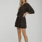 Becca Gold Print Belted Dress In Black - The Walk in Wardrobe