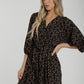 Becca Gold Print Belted Dress In Black - The Walk in Wardrobe