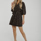 Becca Gold Print Belted Dress In Black - The Walk in Wardrobe
