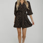 Becca Gold Print Belted Dress In Black - The Walk in Wardrobe