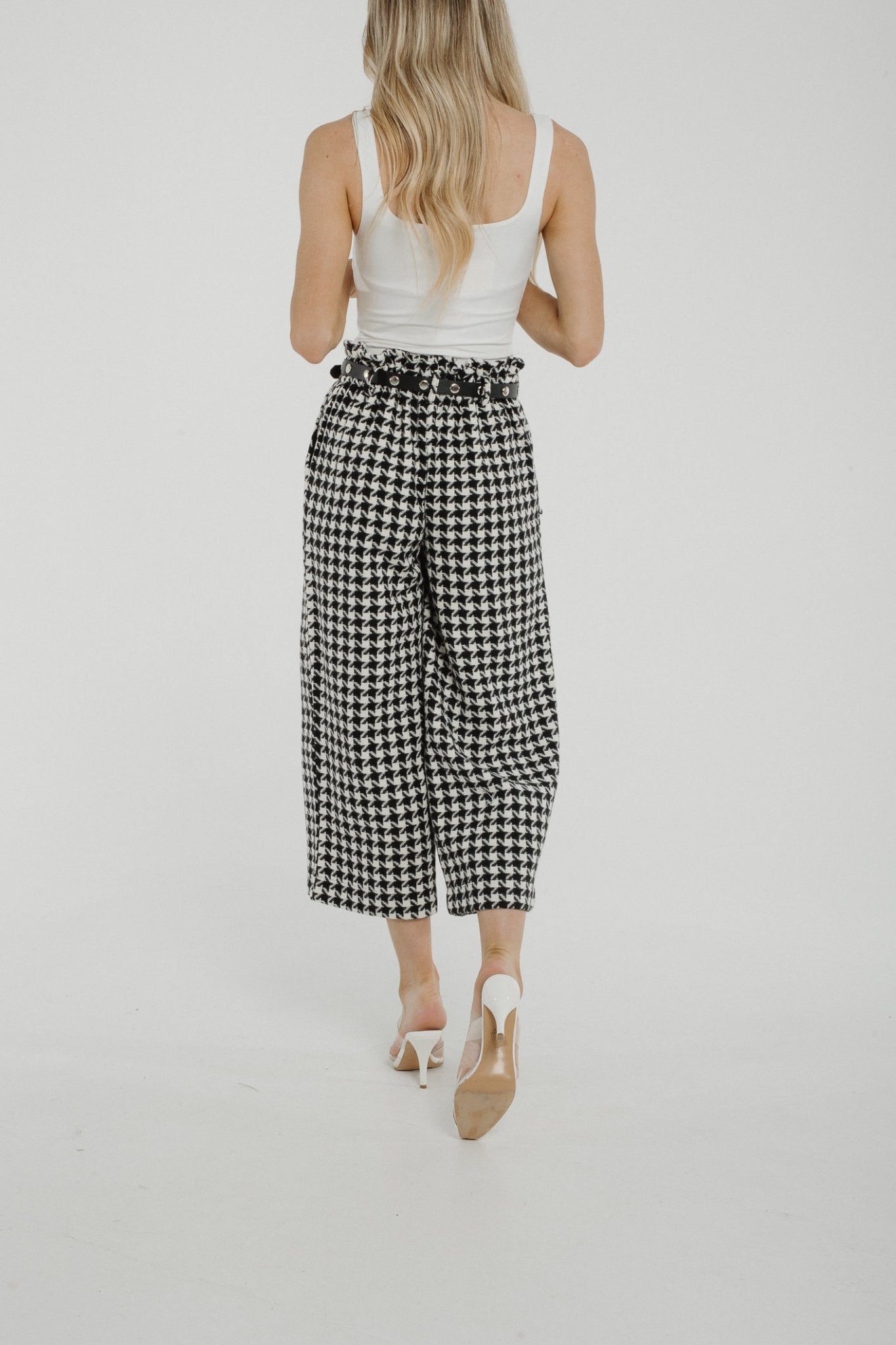 Becca Houndstooth Culottes In Black & White - The Walk in Wardrobe