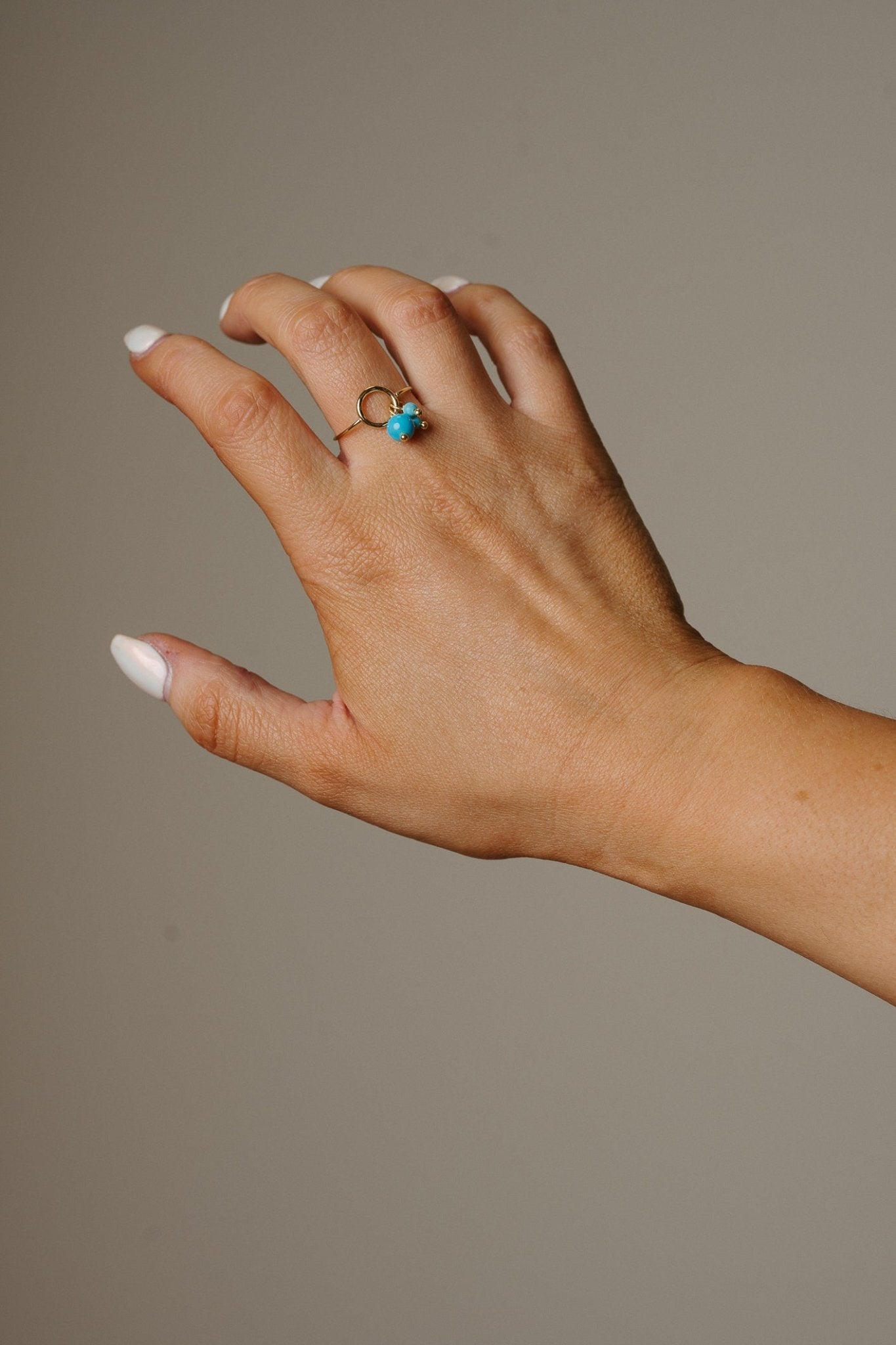 Beth Beaded Turquoise Ring In Gold - The Walk in Wardrobe