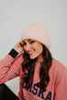Blair Knit Beanie Hat In Pink - The Walk in Wardrobe