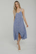 Caitlyn Button Front Sun Dress In Blue Floral - The Walk in Wardrobe