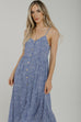 Caitlyn Button Front Sun Dress In Blue Floral - The Walk in Wardrobe