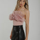 Caitlyn Ruffle Bodysuit In Pink - The Walk in Wardrobe