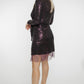 Caitlyn Sequin Wrap Dress In Purple - The Walk in Wardrobe
