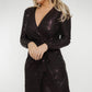Caitlyn Sequin Wrap Dress In Purple - The Walk in Wardrobe