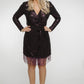 Caitlyn Sequin Wrap Dress In Purple - The Walk in Wardrobe