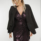Caitlyn Sequin Wrap Dress In Purple - The Walk in Wardrobe