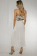 Cara Pleated Midi Skirt In White - The Walk in Wardrobe