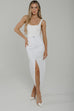 Casey Denim Maxi Skirt In White - The Walk in Wardrobe