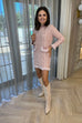 Casey Fringed Jumper Dress In Pink Check - The Walk in Wardrobe