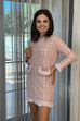 Casey Fringed Jumper Dress In Pink Check - The Walk in Wardrobe