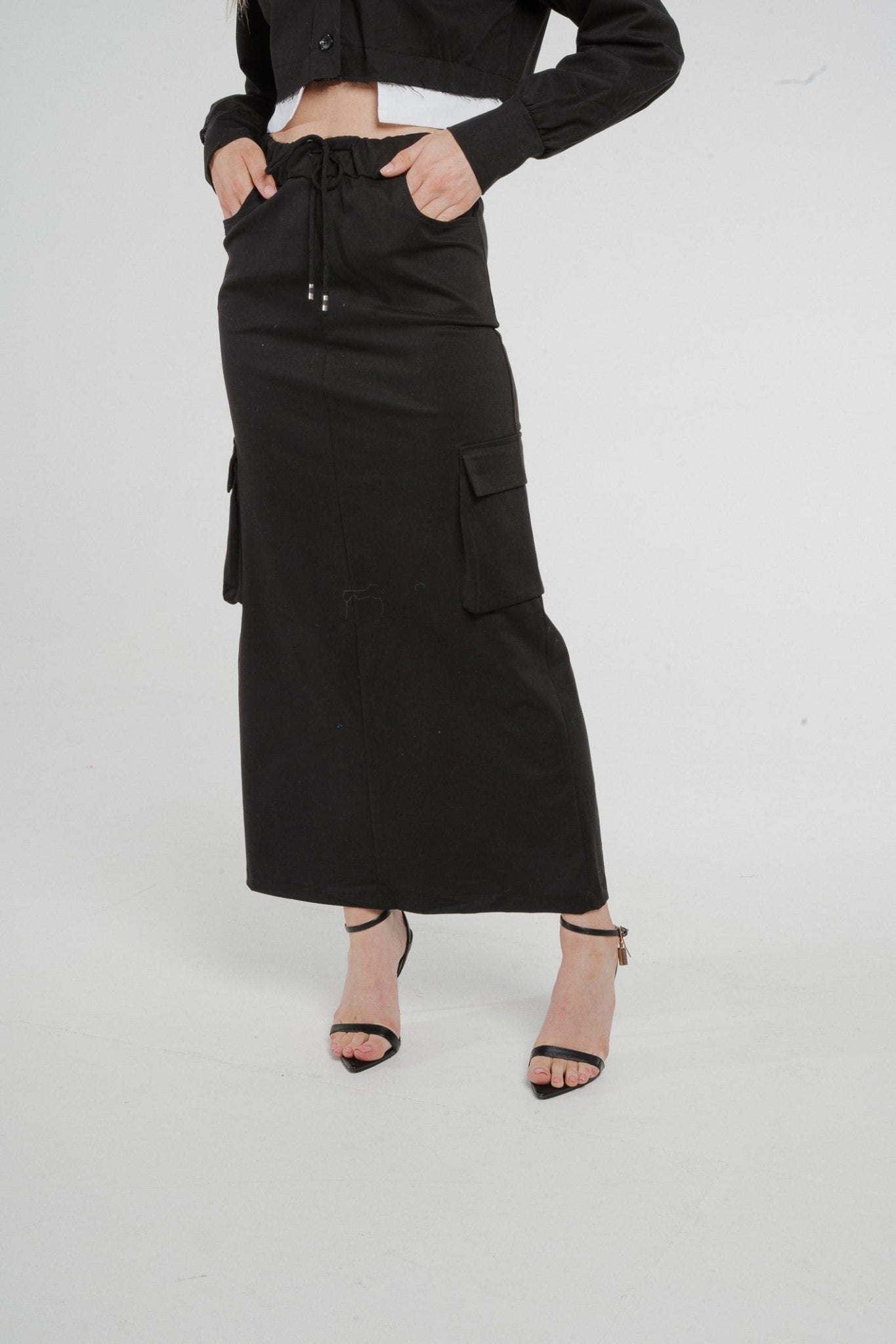 Cathy Cargo Skirt In Black - The Walk in Wardrobe