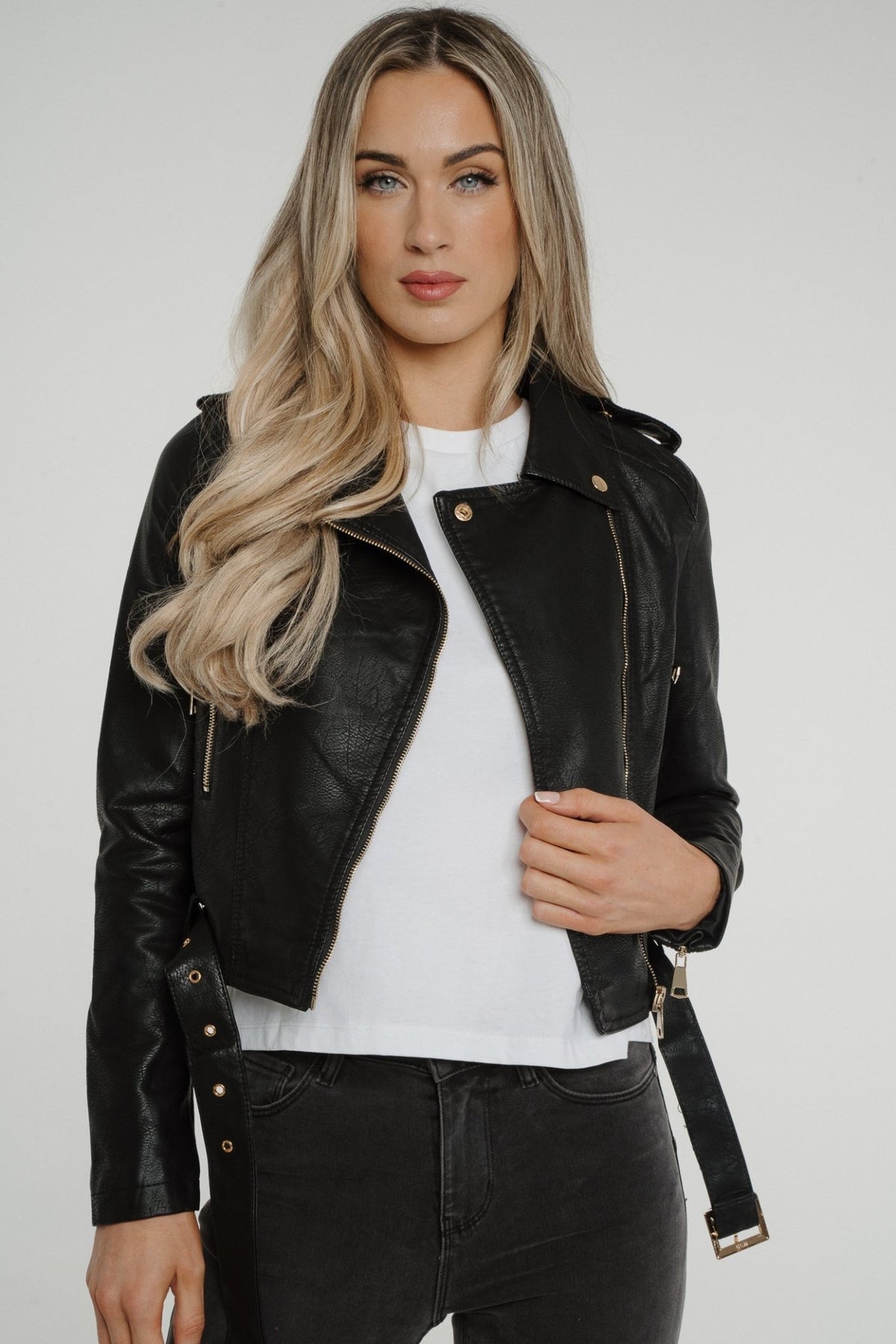 Cathy Leather Jacket In Black - The Walk in Wardrobe